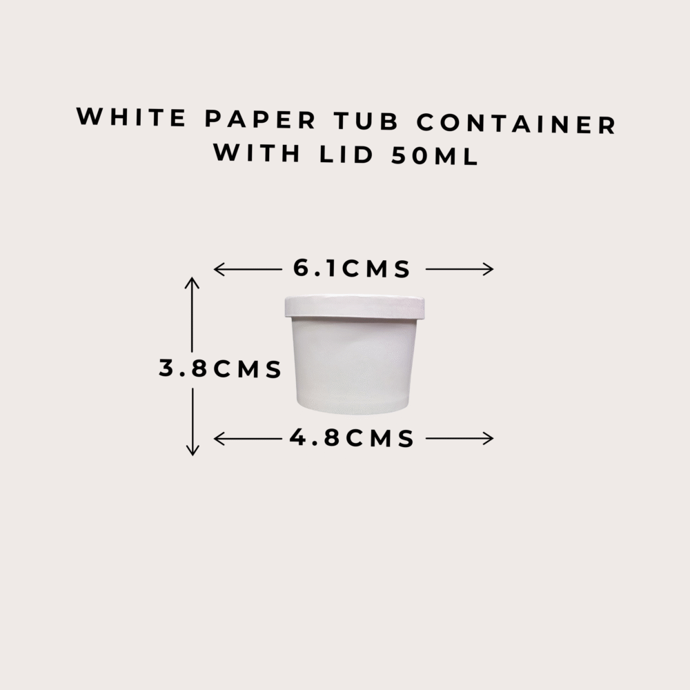 WHITE PAPER TUB CONTAINER WITH LID 50ml