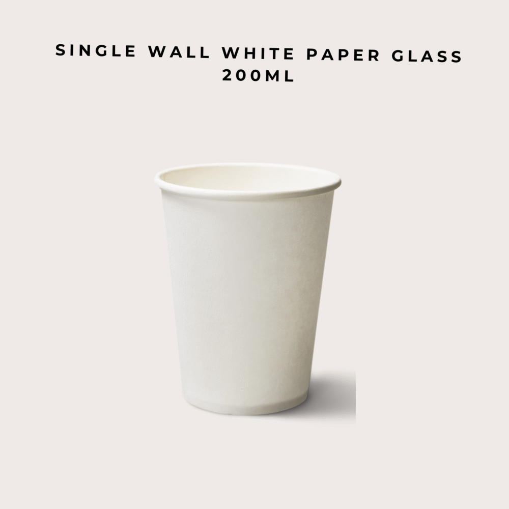 SINGLE WALL WHITE PAPER CUP 200ml