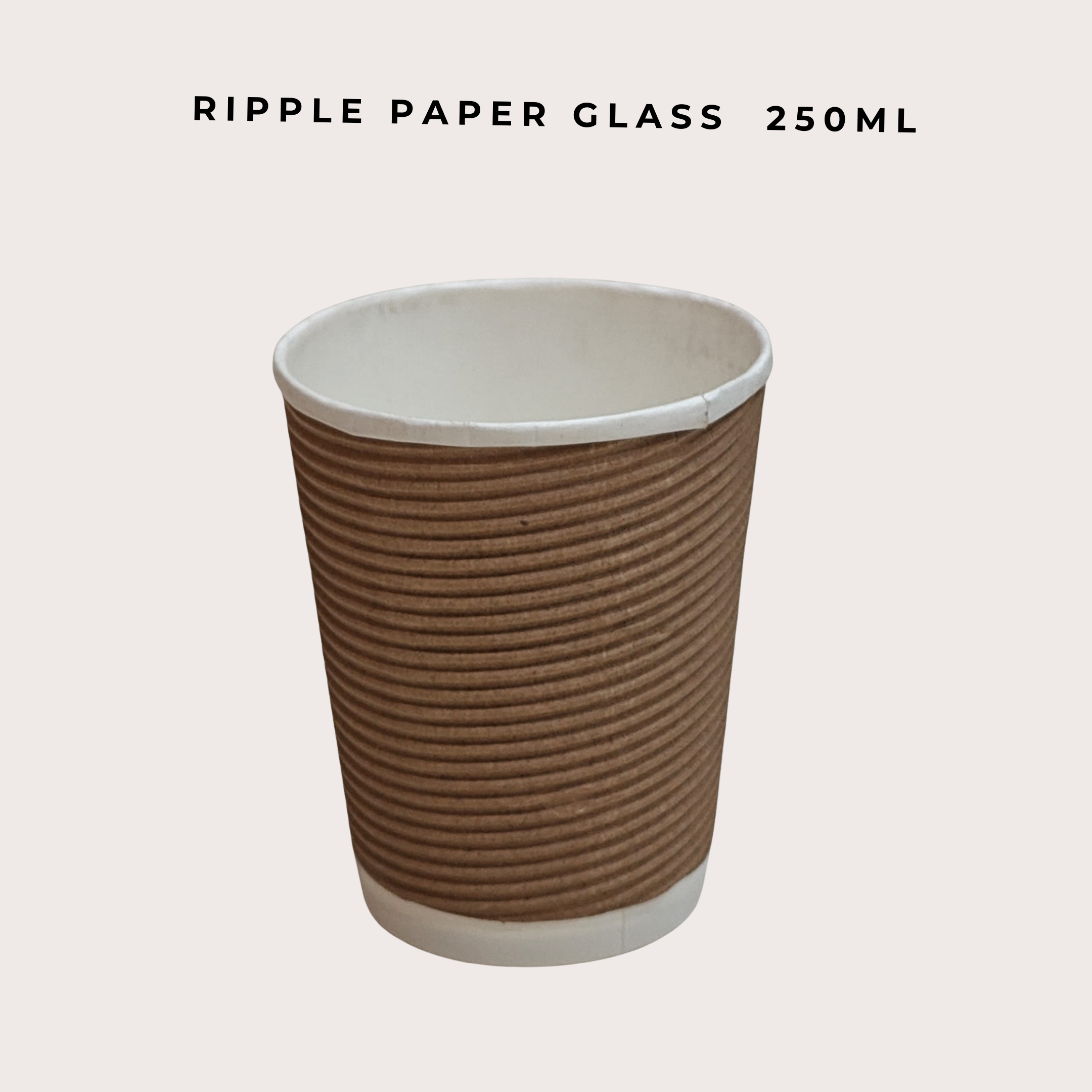 RIPPLE PAPER CUP BROWN/BLACK 250ml