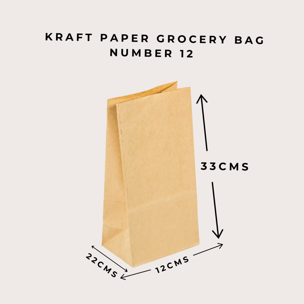 KRAFT PAPER GROCERY BAG - NUMBER 12